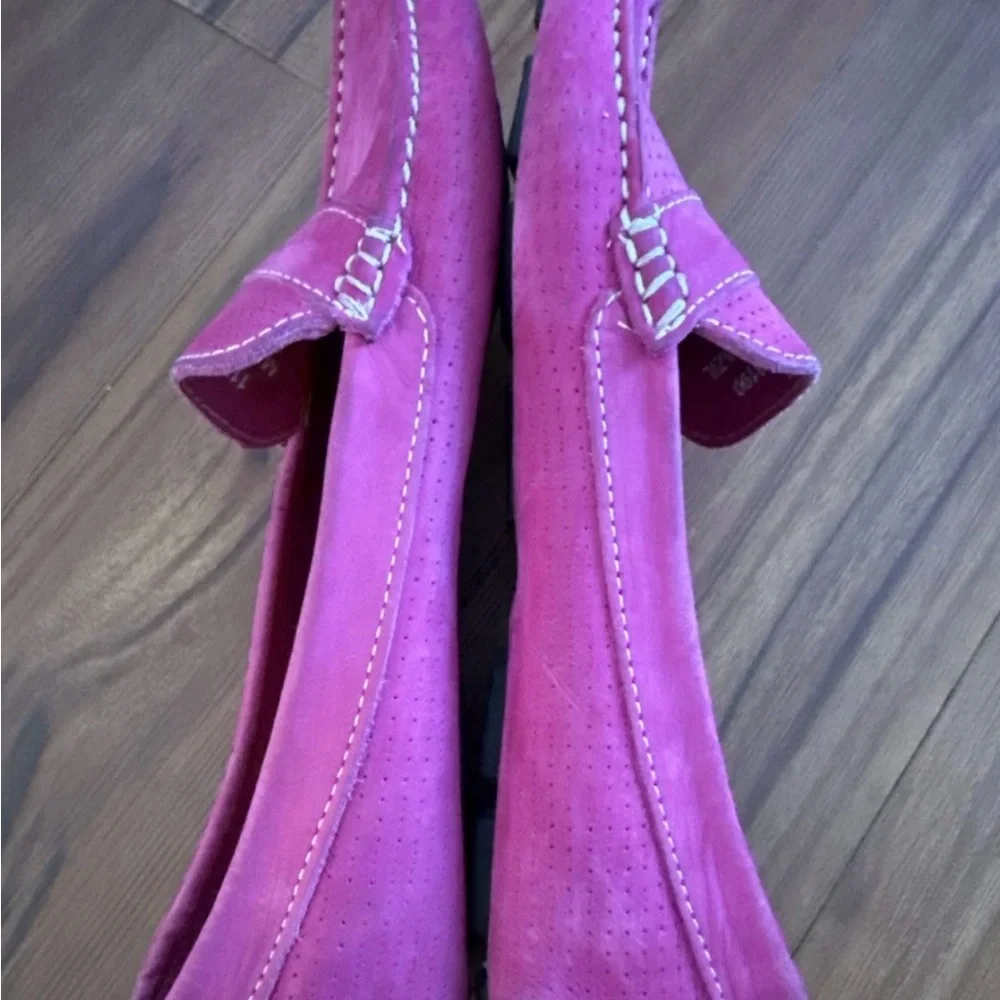 Mercanti Fiorentini Fuchsia Suede Driving Loafers Boss Babe Hot Girl Sz 11 - Picture 4 of 5